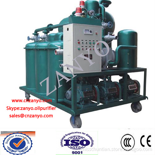 Double-Stage Vacuum Transformer Oil Purifier Online Working (two horizontal evaporator)